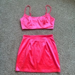 Hot Pink Fashion Nova Coord Set Mini Skirt